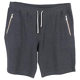 Graue Baumwoll-Mischung Shorts mit Kordelzug von Brunello Cucinelli