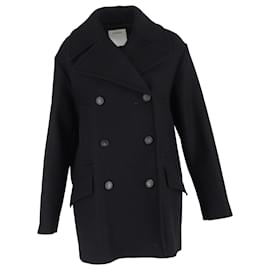 Abrigo de lana negro de doble botonadura Max Mara Sportmax