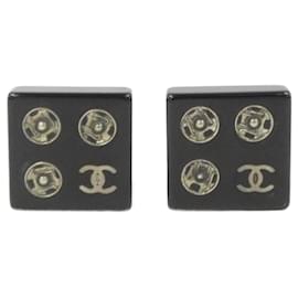 Orecchini a clip Chanel neri e argento