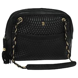 Sac à bandoulière BALLY en cuir noir Auth BA240 - Bally
