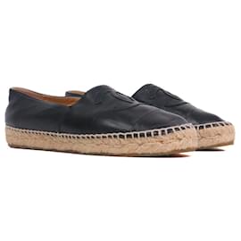 CHANEL - Espadrillas Chanel CC in pelle nera (T37)