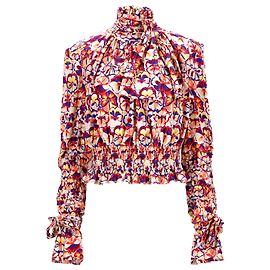 Blusa a collo alto stampata Paco Rabanne in viscosa multicolore