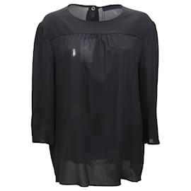 Blusa Prada con botones en la parte posterior en viscosa negra