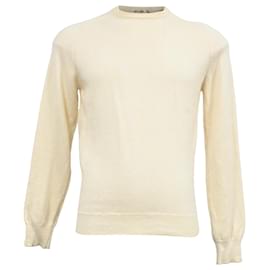 Maglione girocollo in lana crema Saint Laurent