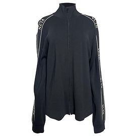 Valentino Garavani Logo-Tape Trainingsjacke aus schwarzer Viskose