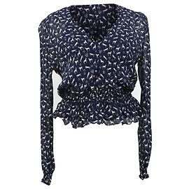 Blusa estampada de animal Maje em poliéster marinho