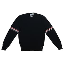 Sudadera de cuello redondo Loopback 4-Bar de Thom Browne en algodón azul marino