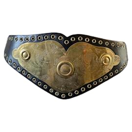 Dior Champion Gürtel aus braunem Leder mit Goldbeschlag