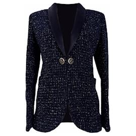 Chanel Neue atemberaubende schwarze Tweedjacke