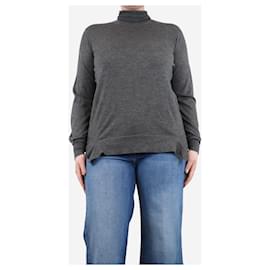 Grau Cashmere Rollkragenpullover - Größe UK 12 - Malo