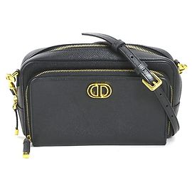 Borsa a spalla in pelle nera Christian Dior
