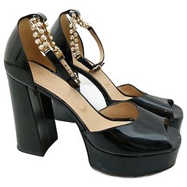 Zapatos de tacón Maje de charol negro con strass Talla 37