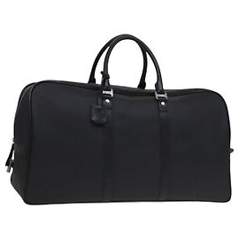 Bulgari Borsa Boston BVLGARI PVC Nero Argento Auth bs22064