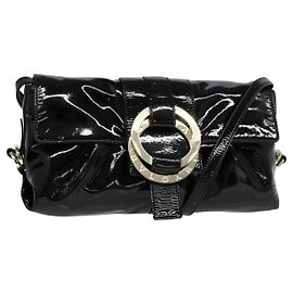 Bulgari Bolso de Hombro BVLGARI Chandra Esmalte Negro Auth bs22120