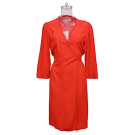 Vestido envolvente Ba&Sh hasta la rodilla en viscosa roja