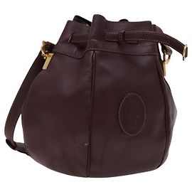 Borsa a spalla CARTIER in pelle rossa Auth ep7404