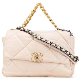 Chanel Beige Large Lambskin 19 Flap