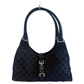 Borsa a mano Gucci Jackie in tela monogramma e pelle nera