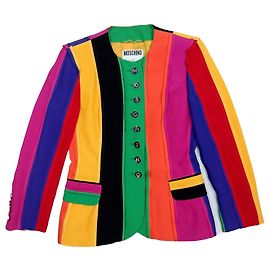 Moschino rainbow giacca a righe vintage 1991