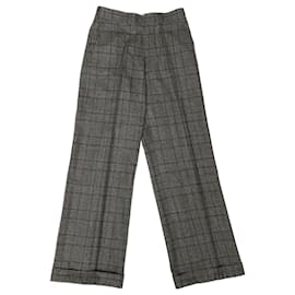 Pantalones amplios de lana a cuadros grises Junya Watanabe