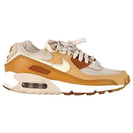 Tênis Nike Air Max 90 em nylon e couro caramelo