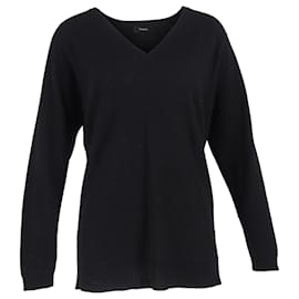 V-Ausschnitt Pullover aus schwarzem Kaschmir von Theory