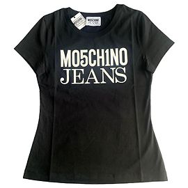 Camiseta Moschino Jean de algodón negro con logo