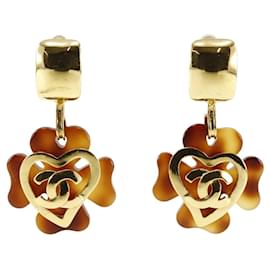 Chanel Coco Mark Herz Clip Ohrringe