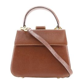 Borsa a spalla in pelle marrone Salvatore Ferragamo