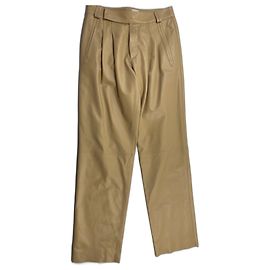 Pantalones Tod's de cuero de cordero beige talla 38