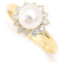 & Other Stories Anello design fiore in perla e diamante in oro giallo K18 Nina Ricci