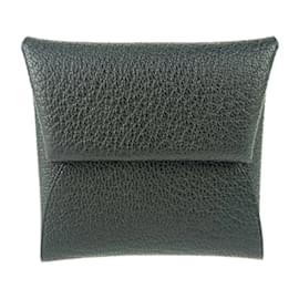 Porte-monnaie Hermes Bastia en cuir chèvre noir - Hermès