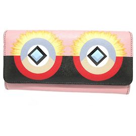Fendi Pink Leder Bi-Fold Langbörse