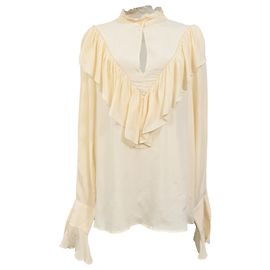Blusa rizada neo-victoriana en seda crema de See by Chloé