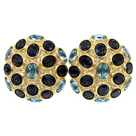 Orecchini in oro blu pietra Christian Dior