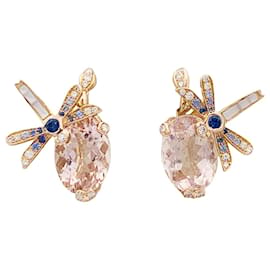 Orecchini Dior 'Gourmande' in oro rosa, diamanti, pietre colorate.