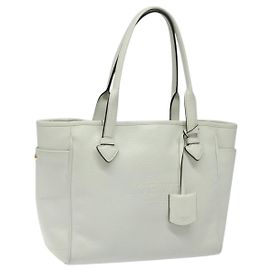 Bolso Tote Heritage LOEWE de cuero blanco y dorado Auth kk436