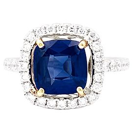 inconnue Anello di zaffiro, diamanti, due ori.