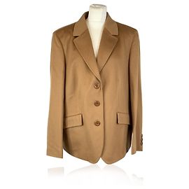 Autre Marque Blazer beige vintage in lana a un bottone Loredana Del Monte 54 IT
