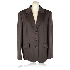 Autre Marque Blazer vintage in lana marrone a un bottone Loredana Del Monte 54 IT