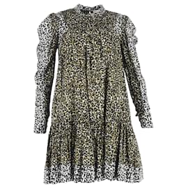 Vestido Mini de Impresión de Leopardo Amira Ulla Johnson en Algodón Multicolor