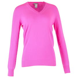Bottega Veneta Strickpullover mit V-Ausschnitt aus rosa Wolle