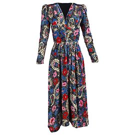 Vestido midi con estampado floral Moyranid de Isabel Marant en terciopelo multicolor