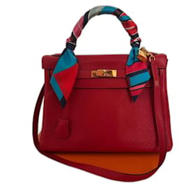 Hermès Kelly II Retourne 32 Clemence Pelle Rossa