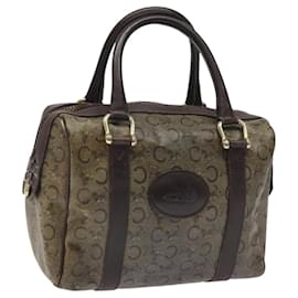 Céline CELINE C Borsa a Mano Sulky PVC Marrone Scuro Oro Auth 114689