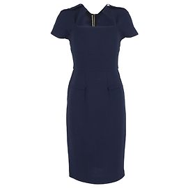 Vestido Biltmore de Roland Mouret en lana azul marino