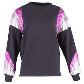 Menji Metallic Stripe Sweatshirt von Isabel Marant aus verblasster schwarzer Baumwolle
