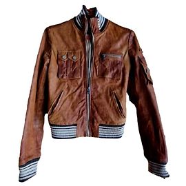 Chaqueta de cuero Dolce & Gabbana Camel