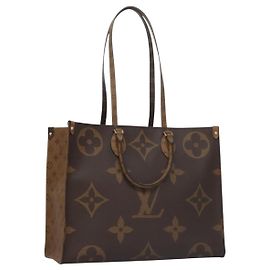 LOUIS VUITTON Monogram Reverse Giant On The Go GM Tote Bag M45320 Auth BD313S