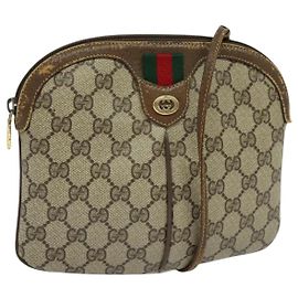 GUCCI GG Supreme Web Sherry Line Borsa a Spalla PVC Beige 904 02 047 Auth 115823